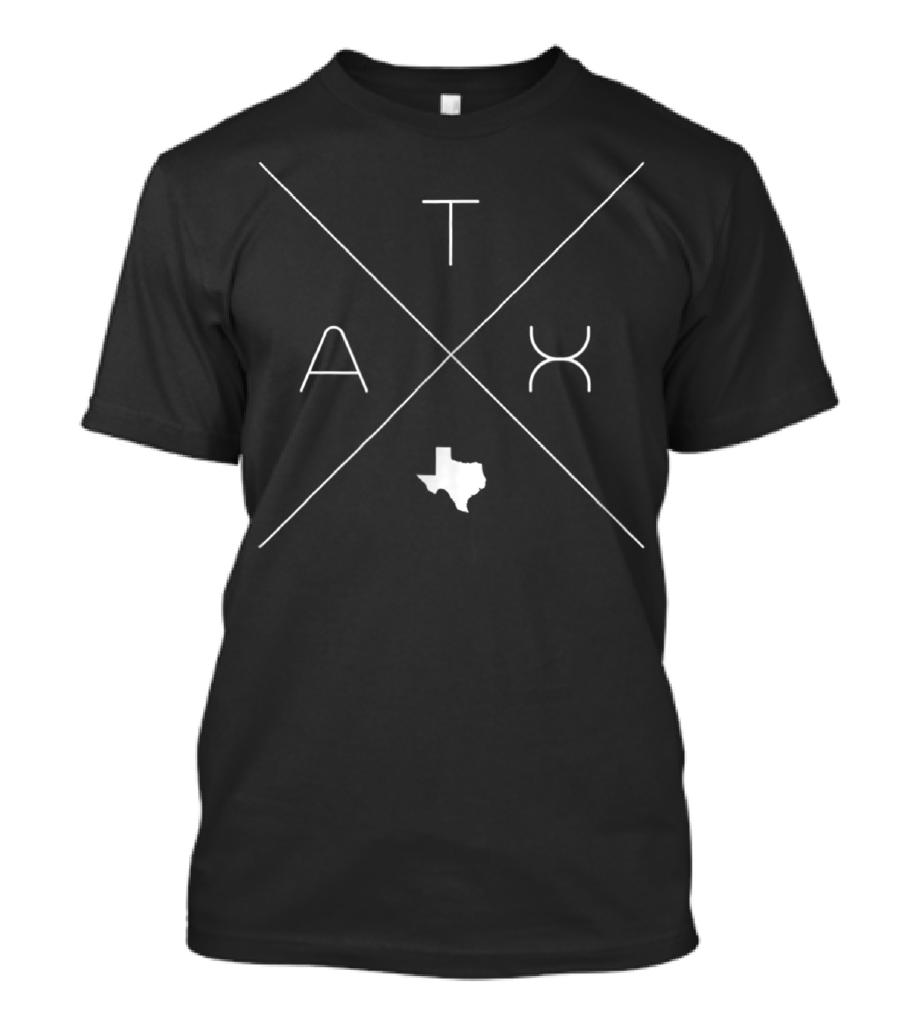 ATX Austin Texas Map Symbol Cross T-Shirt
