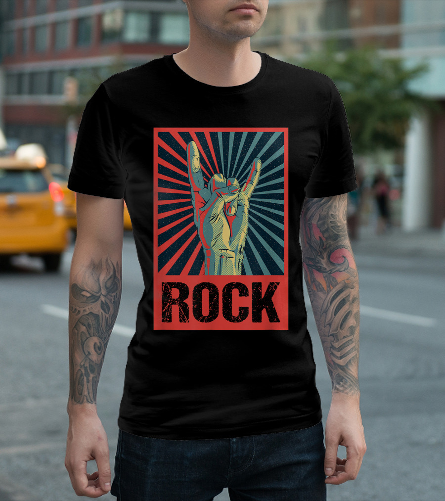 70s 80s Rock Concert Rock Hand Symbol Retro T-Shirt