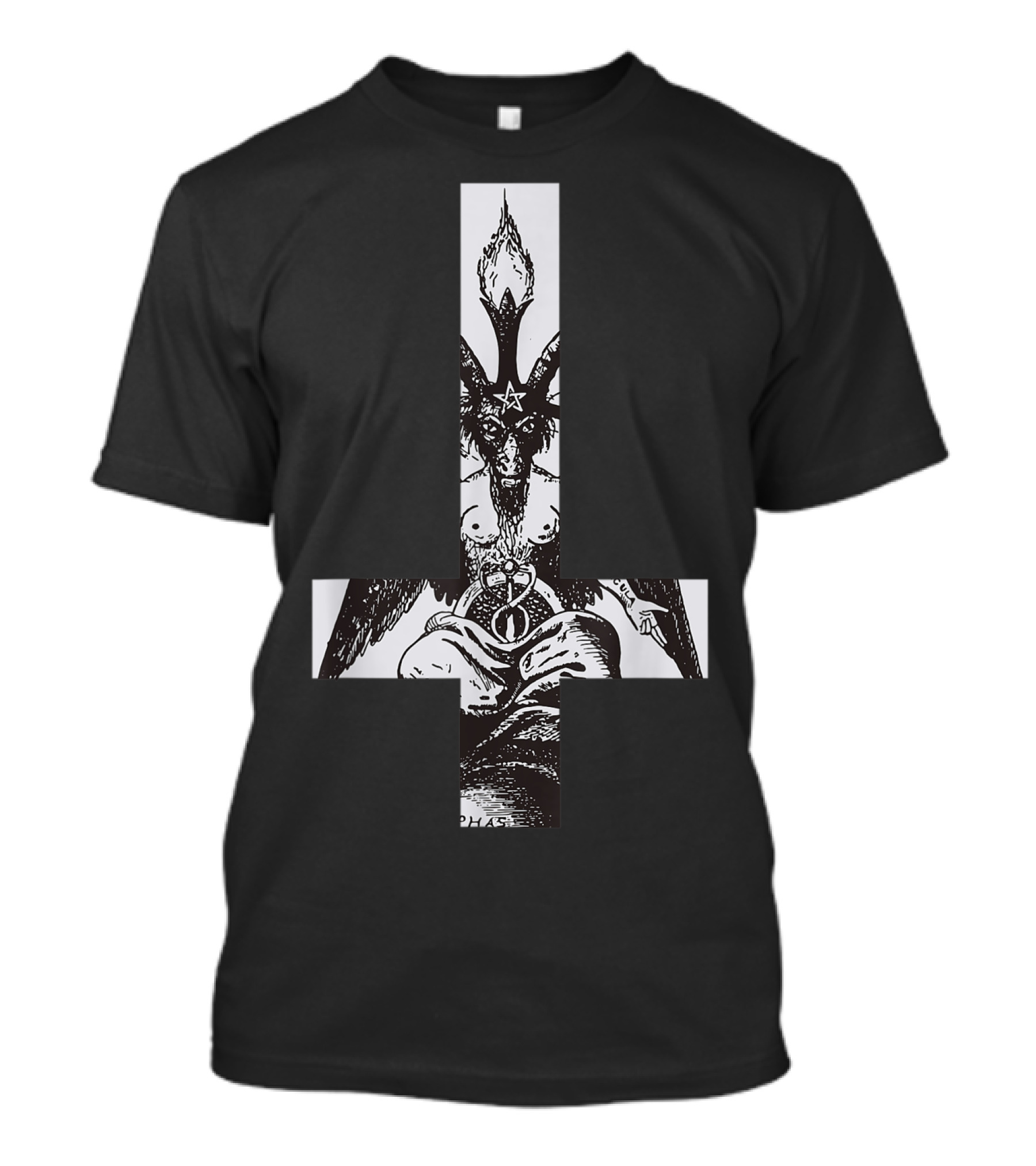 Baphomet Is My Spirit Animal Satan Black Cult Inverted Cross T-Shirt