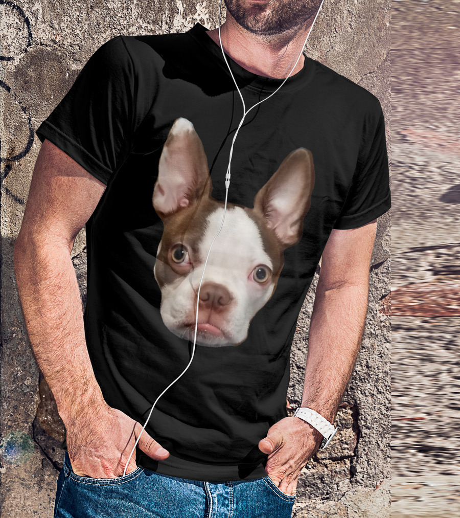 Adorable Boston Terrier Puppy Dog Face T-Shirt