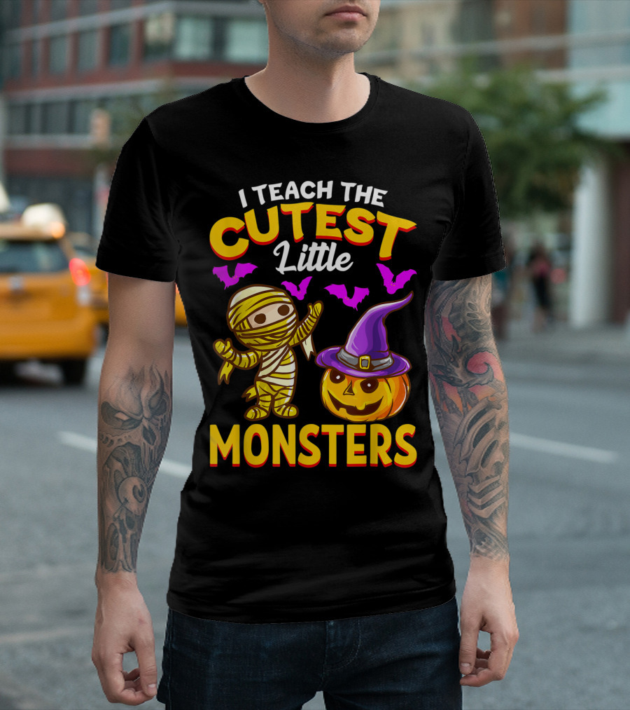 I Teach the Cutest Little Monsters Halloween Teacher T-Shirt
