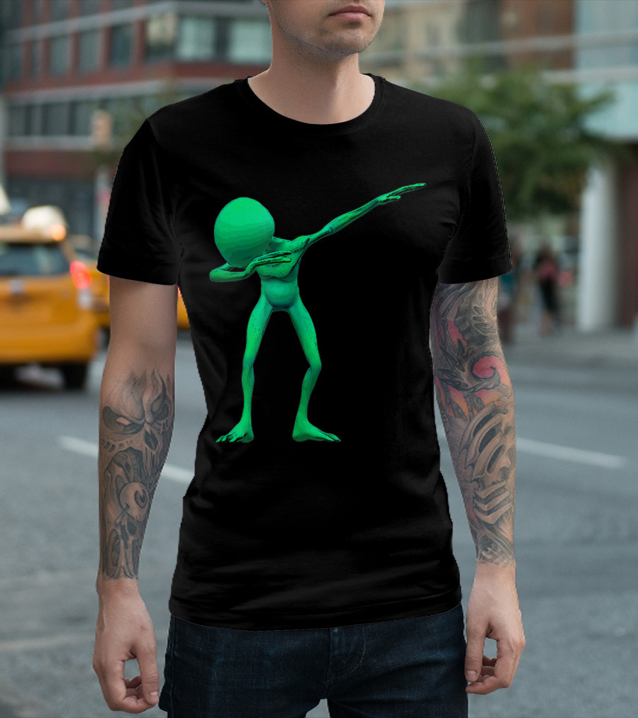 Dabbing Alien Dab UFO Lover Halloween Party Easy Costume Fun T-Shirt