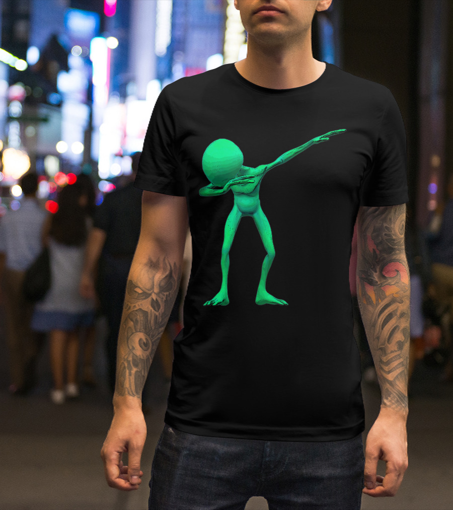 Dabbing Alien Dab UFO Lover Halloween Party Easy Costume Fun T-Shirt