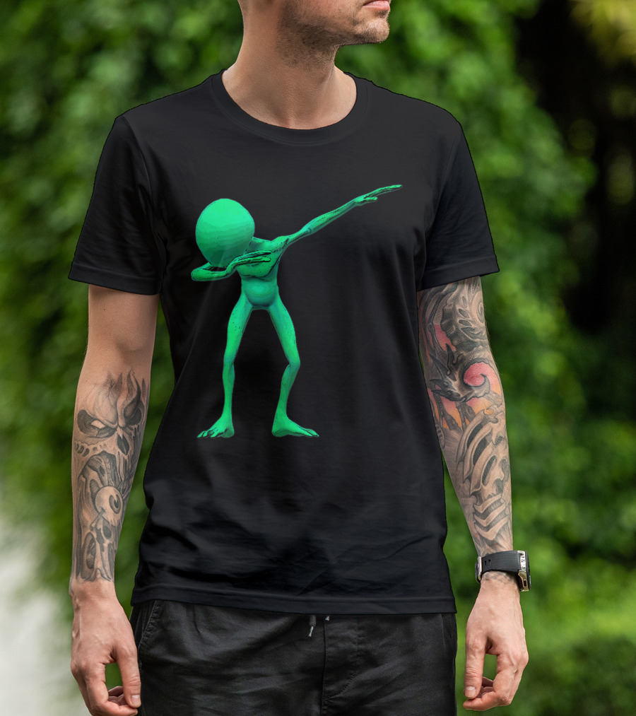 Dabbing Alien Dab UFO Lover Halloween Party Easy Costume Fun T-Shirt