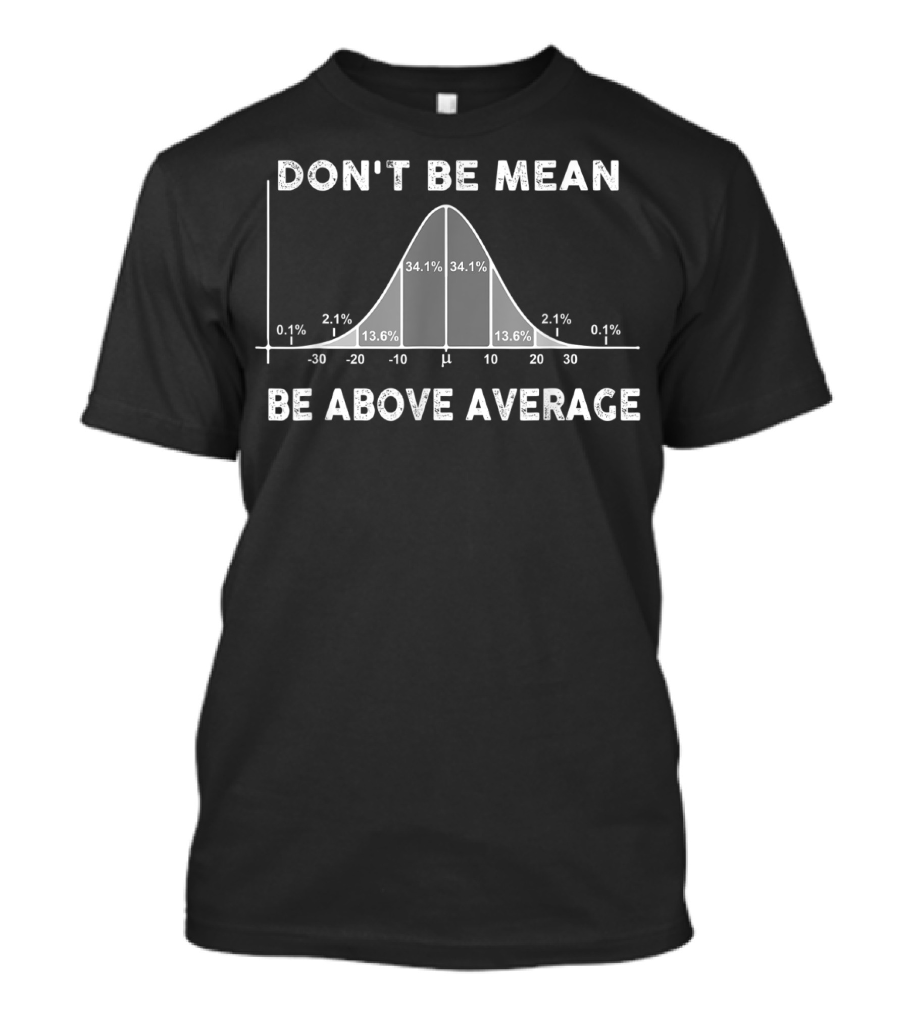Don't Be Mean Be Above Average Math Lover Bell Curve Humor T-Shirt