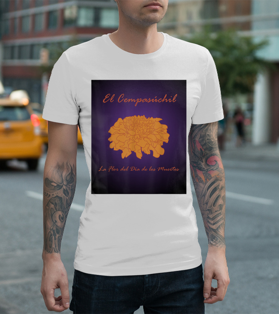 El Cempasuchil Flor Del Dia De Los Muertos Marigold T-Shirt