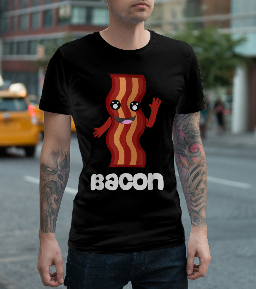 Funny Bacon Duo Valentines Halloween Simple T-Shirt