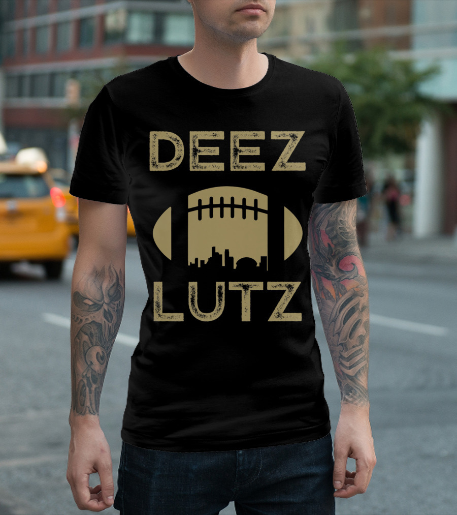Deez Lutz Football New Orleans City Skyline T-Shirt