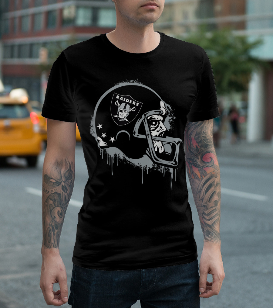 Halloween Skull Helmet Raiders Fan Football Team Oakland T-Shirt