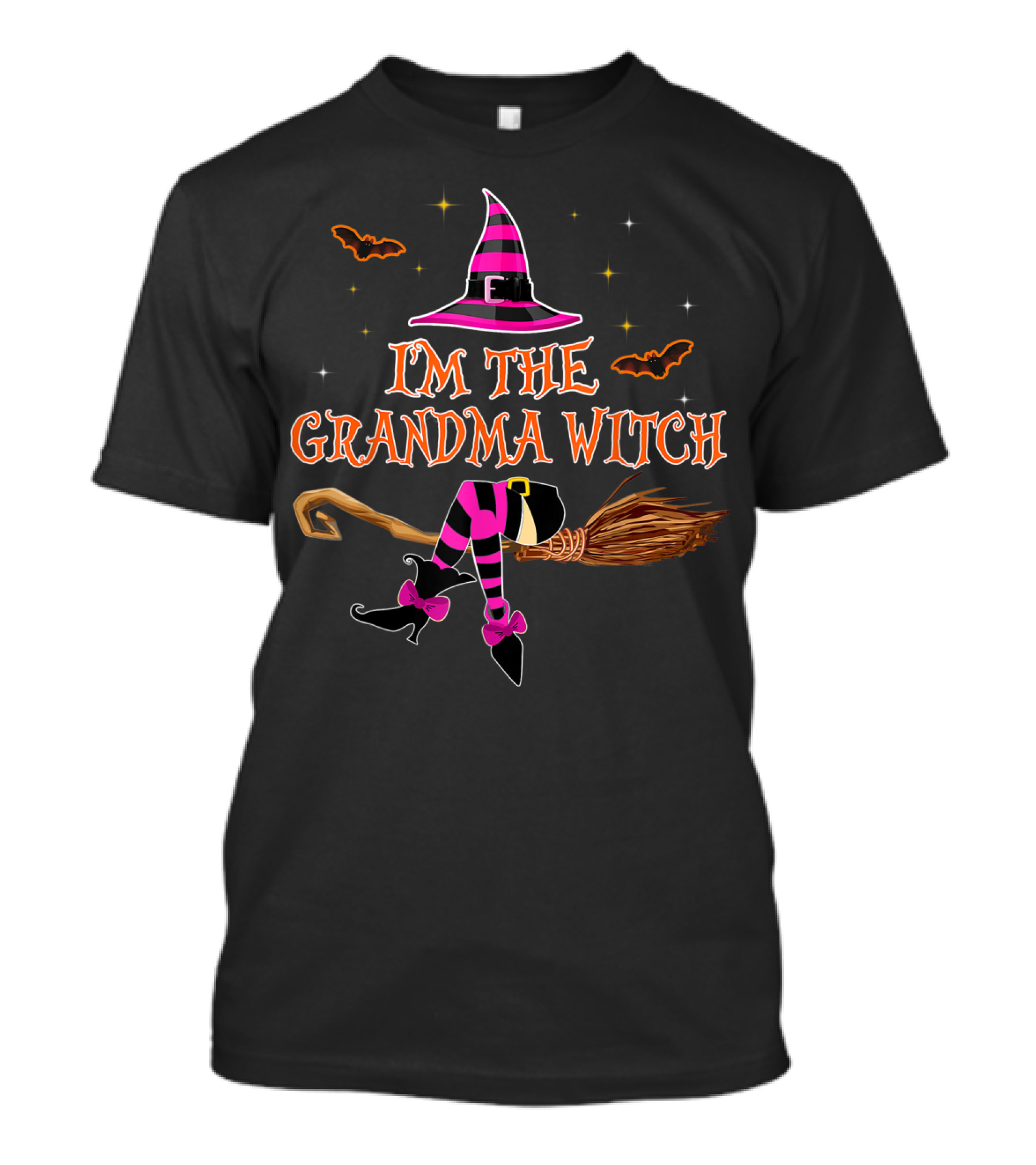 I'm The Grandma Witch With Striped Hat And Broomstick T-Shirt