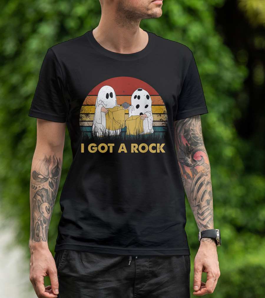 I Got A Rock Peanuts Halloween Ghosts Retro Sunset T-Shirt