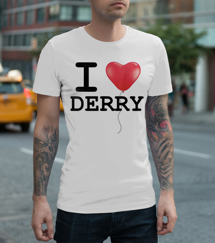 I Love Derry Red Balloon Horror Reference T-Shirt