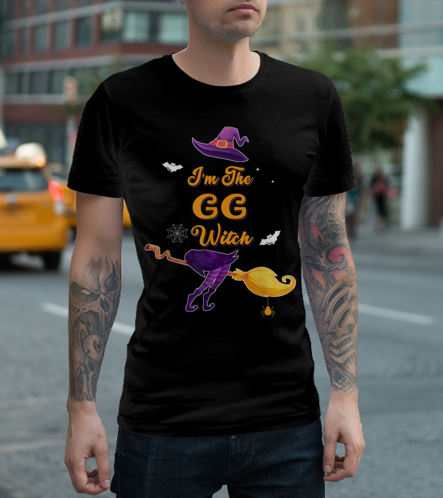 I'm The GG Witch Hat Bats Broom Spider Halloween T-Shirt