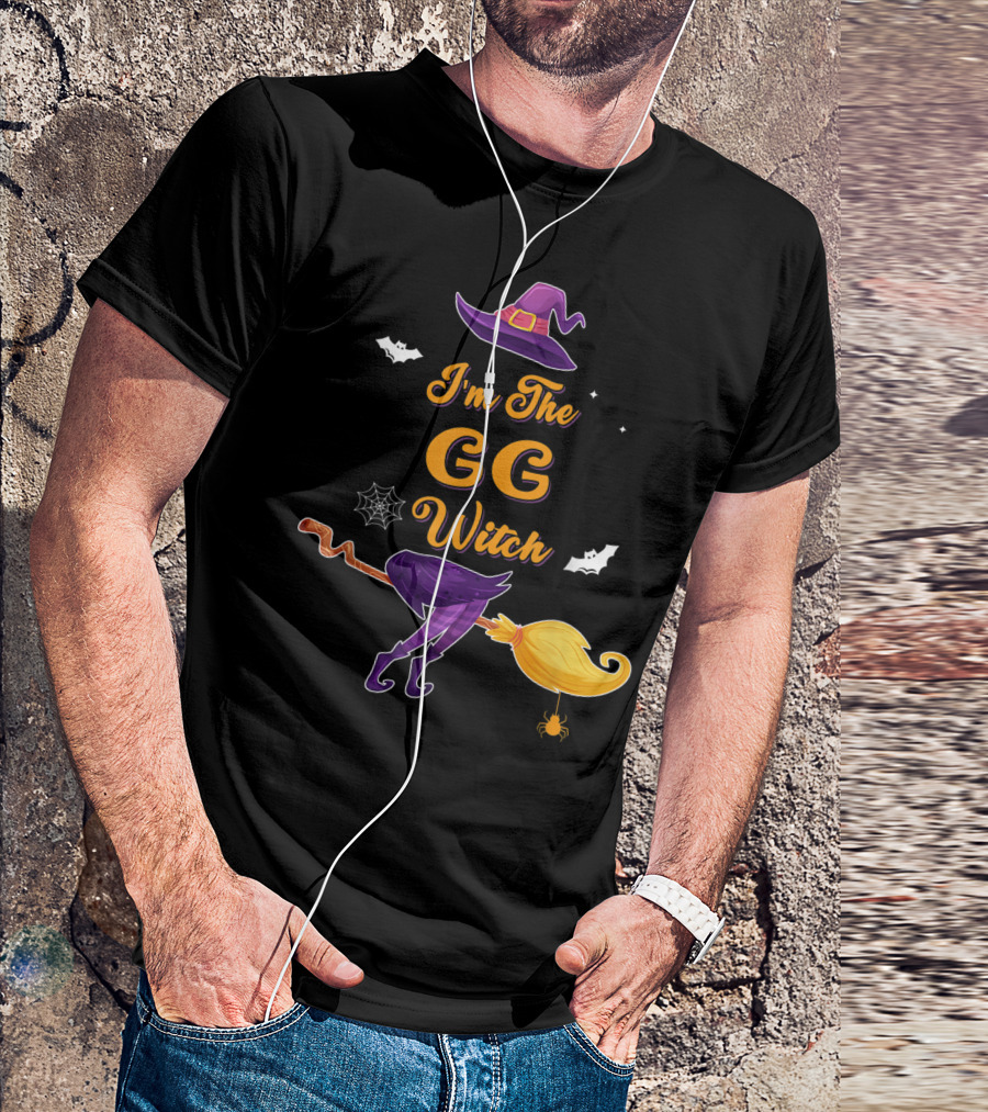 I'm The GG Witch Hat Bats Broom Spider Halloween T-Shirt