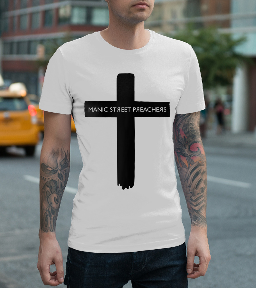Manic Street Preachers Cross Graphic Raglan Baseball Unisex Vintage Style T-Shirt