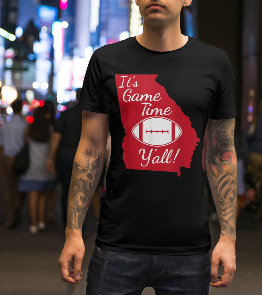 Georgia Football It's Game Time Y'all Mens Cool Dad T-Shirt