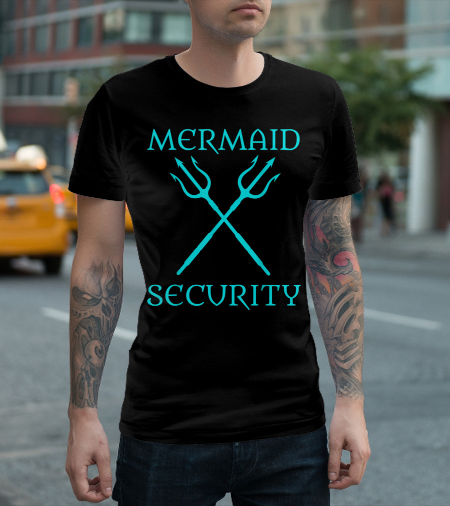 Dad Brother Mermaid Security Halloween Costume for Girl T-Shirt