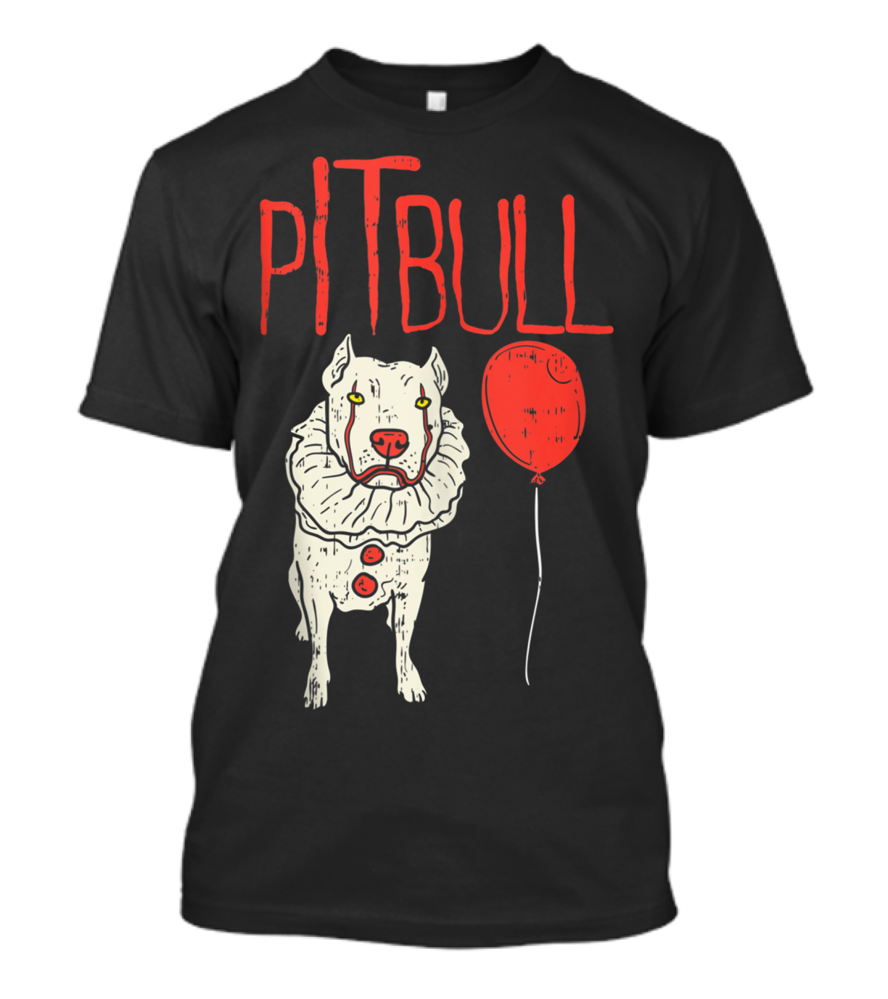Pitbull Clown Horror Movie Parody With Red Balloon T-Shirt