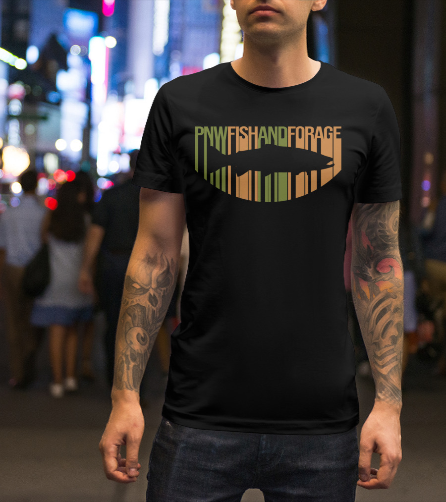 PNW Fish And Forage Steelhead Silhouette Stripes T-Shirt