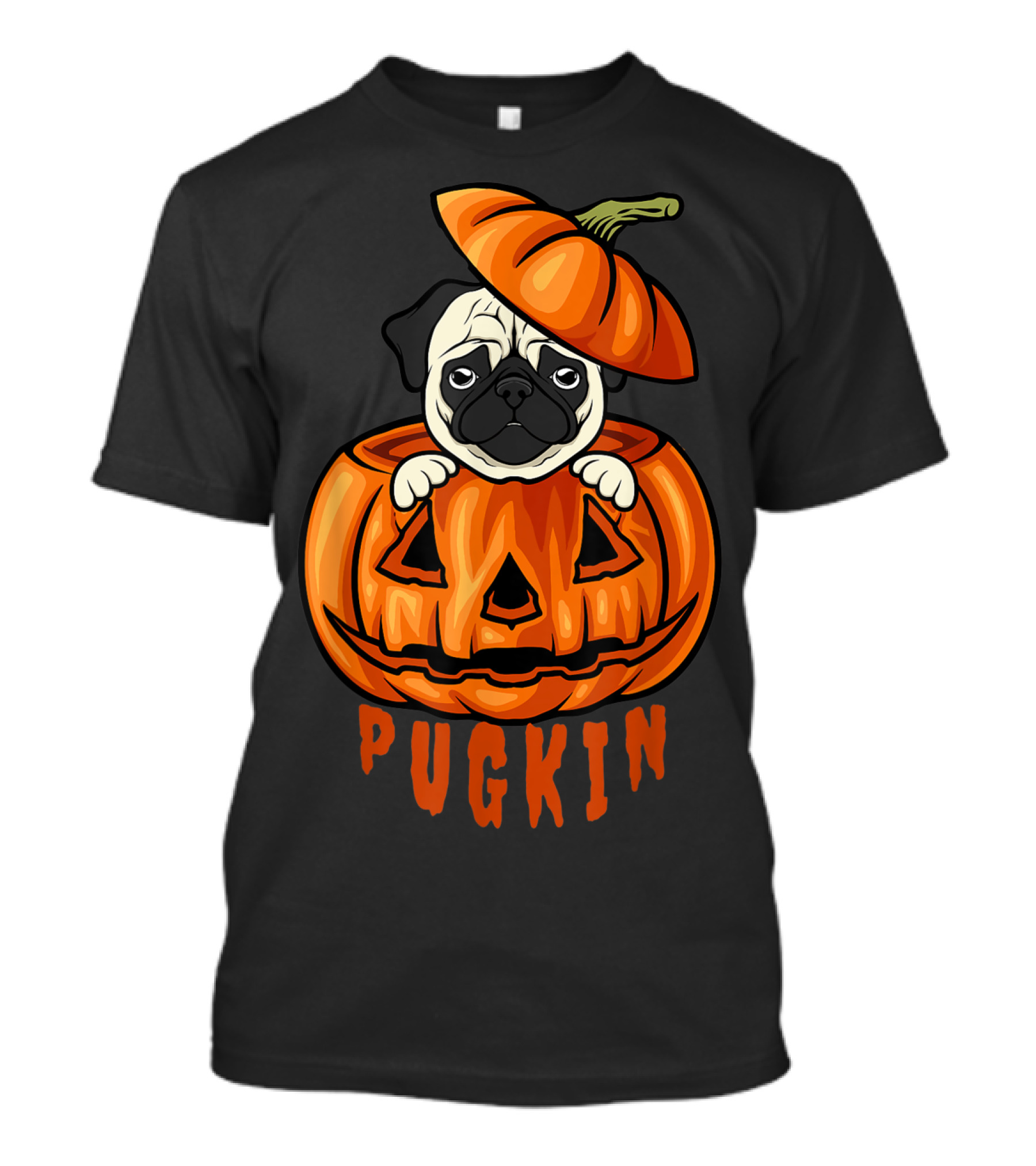 Pugkin Halloween Pumpkin Costume For Pug Dog Lovers T-Shirt