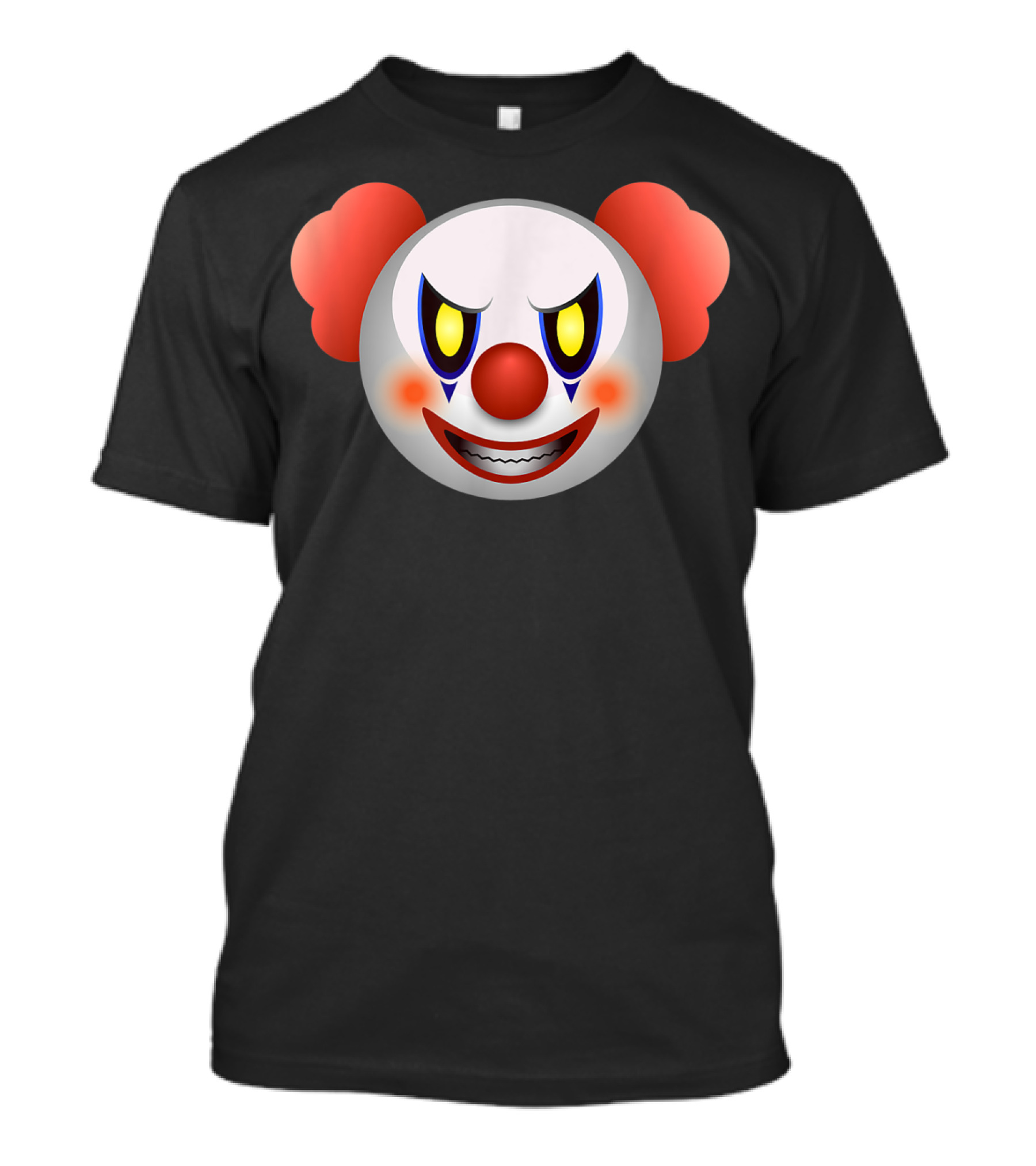 Scary Halloween Clown Emoticon With Evil Grin And Red Hair T-Shirt