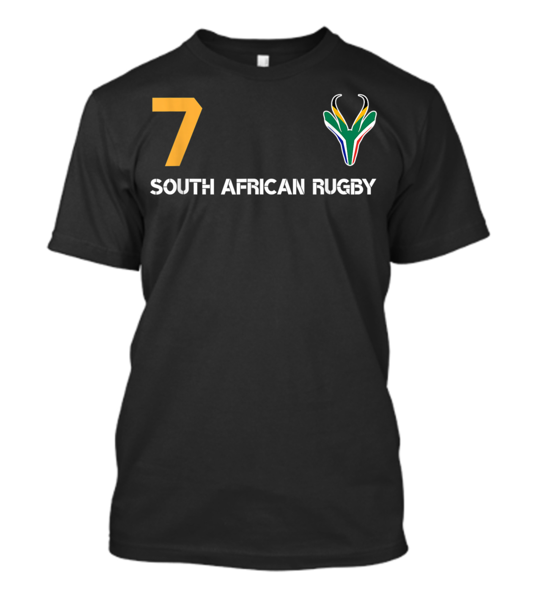 South African Rugby Number 7 Bokke Flag Flank T-Shirt
