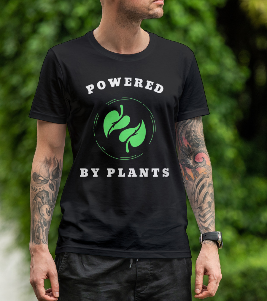 Powered By Plants Vegan Men Leaf T-Shirt