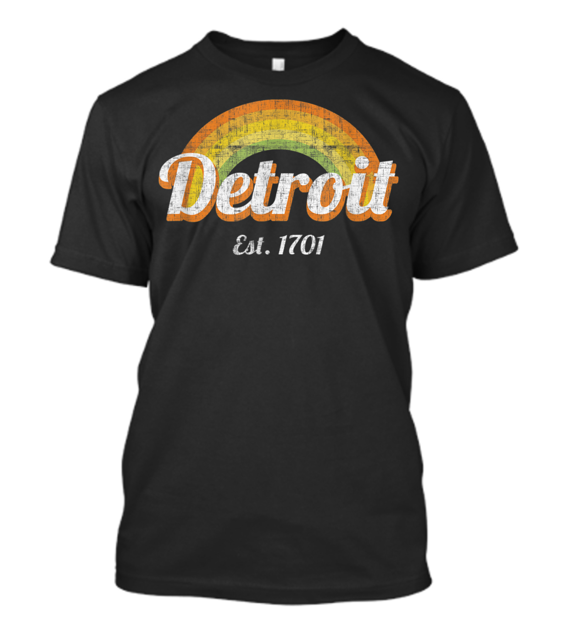 Detroit Est. 1701 Vintage Rainbow T-Shirt