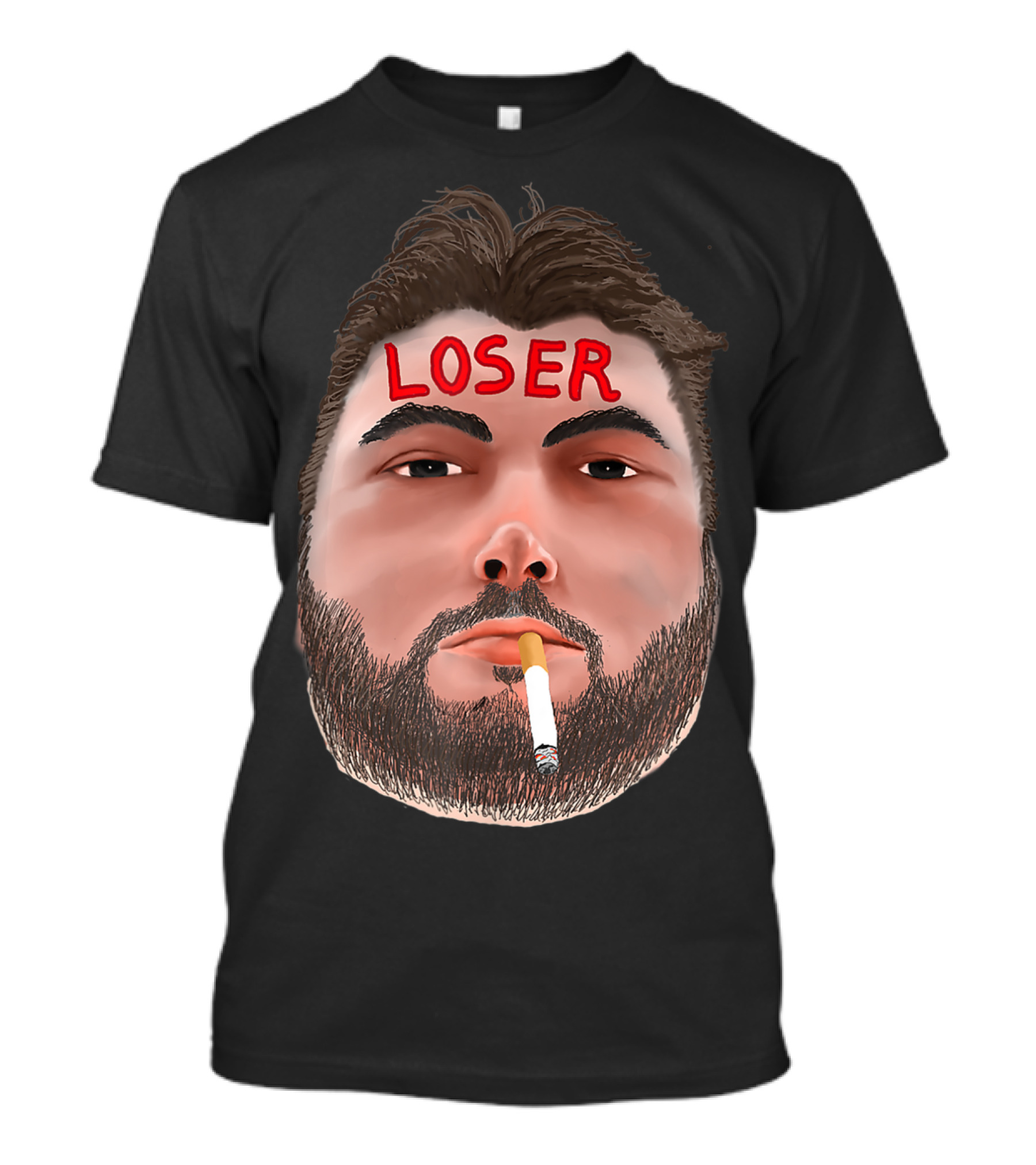 Loser Bad At Fantasy Football Guy Smoking Cigarette T-Shirt