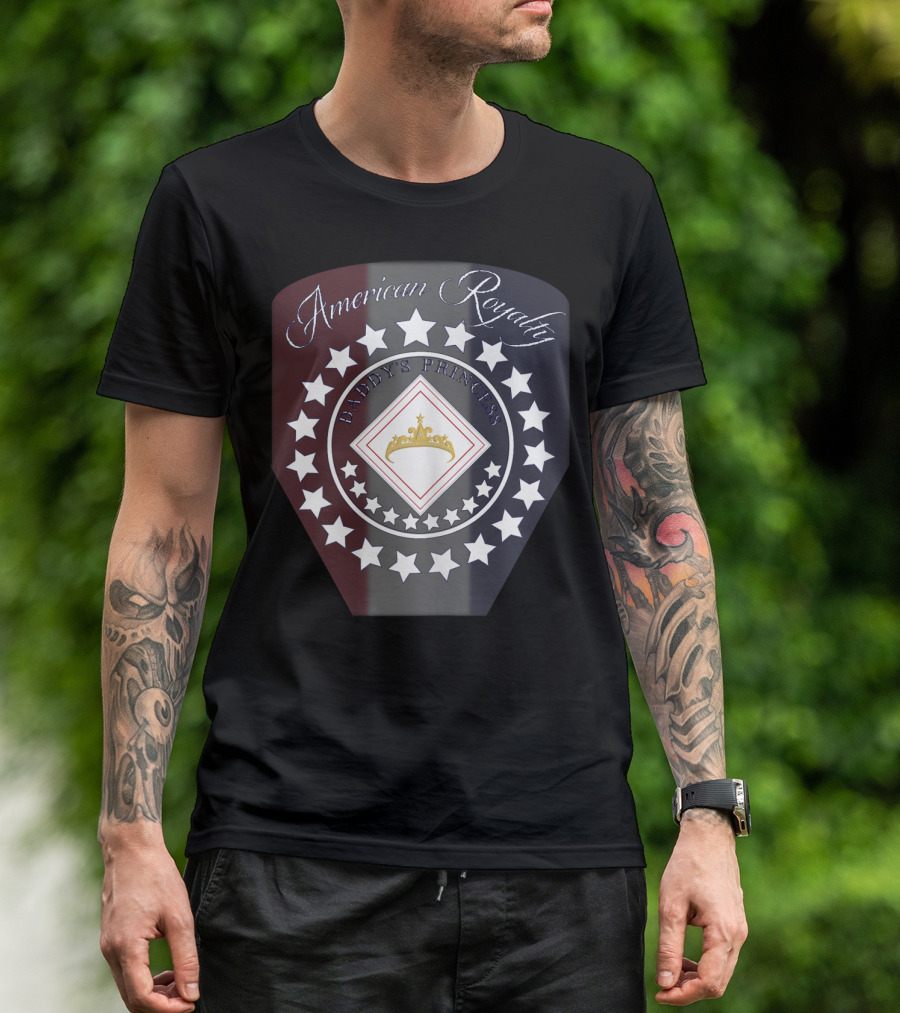 American Royalty Daddy's Princess Crown And Stars T-Shirt