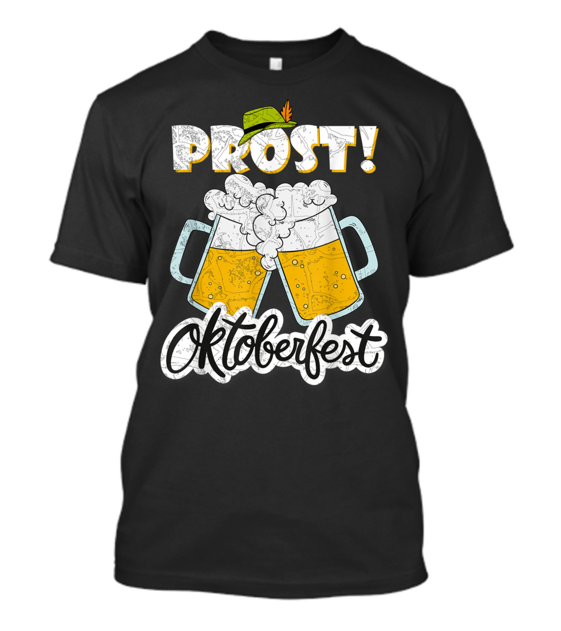 Prost Oktoberfest Festival Bavarian Hat Beer Mugs T-Shirt