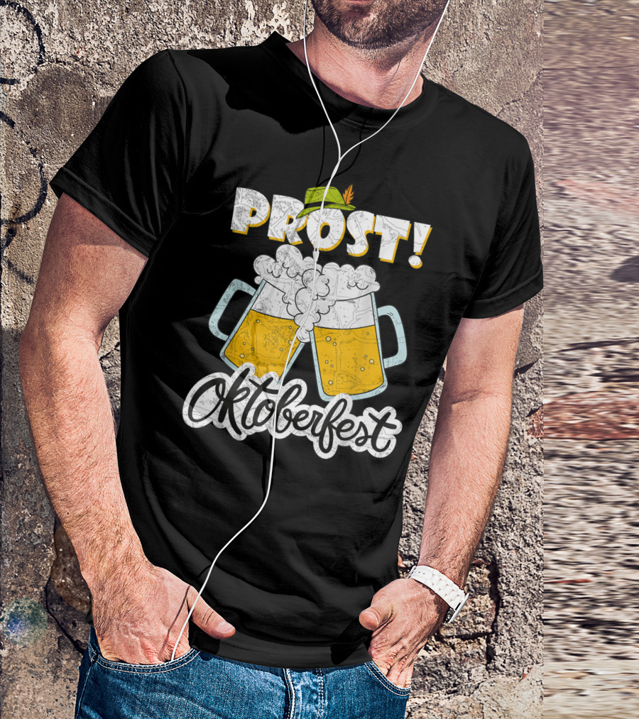 Prost Oktoberfest Festival Bavarian Hat Beer Mugs T-Shirt