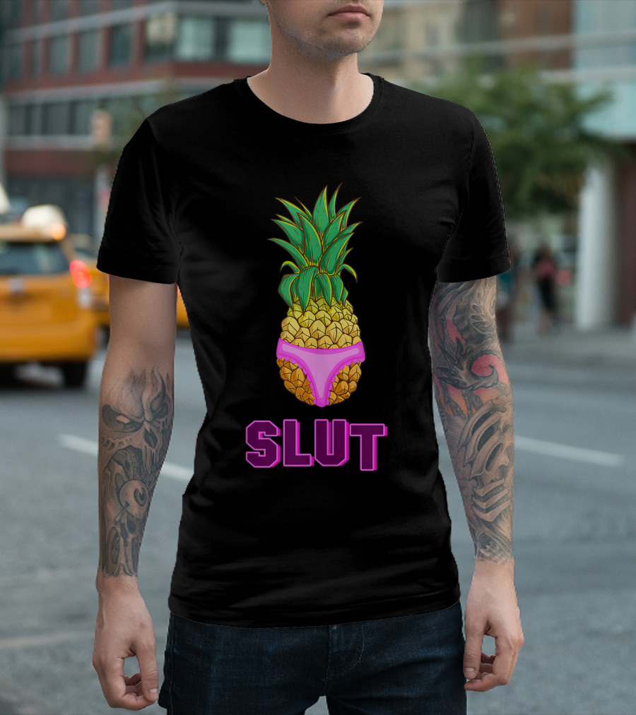 Sarcastic Pineapple With Pink Underwear Brooklyn Slut T-Shirt