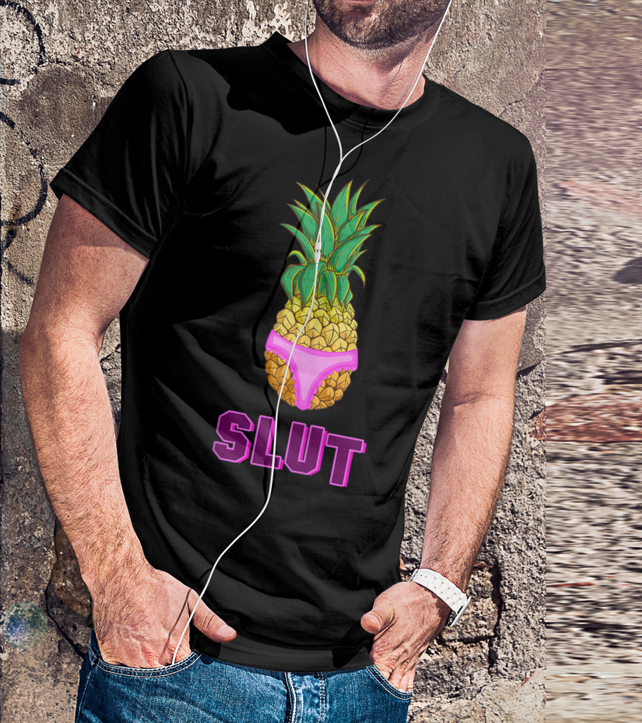Sarcastic Pineapple With Pink Underwear Brooklyn Slut T-Shirt