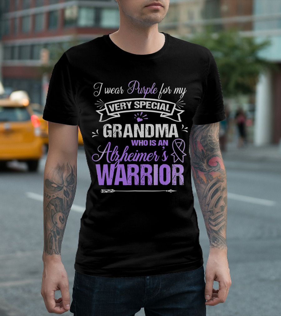 I Wear Purple for My Very Special Grandma Who is an Alzheimer's Warrior T-Shirt