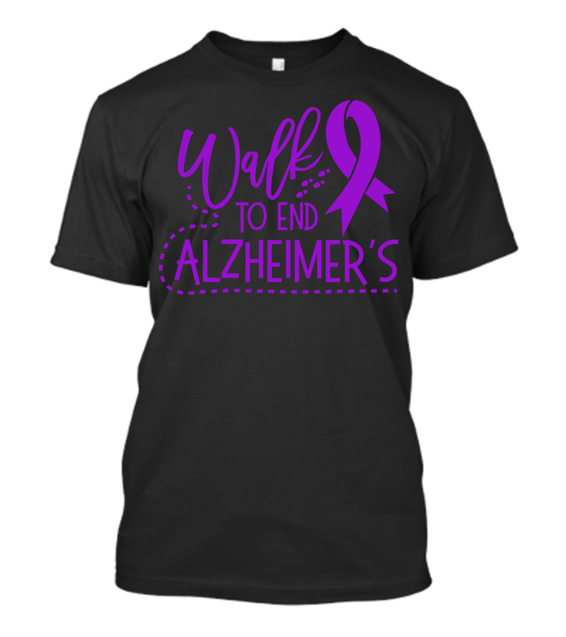 Walk To End Alzheimer's Purple Ribbon Awareness T-Shirt