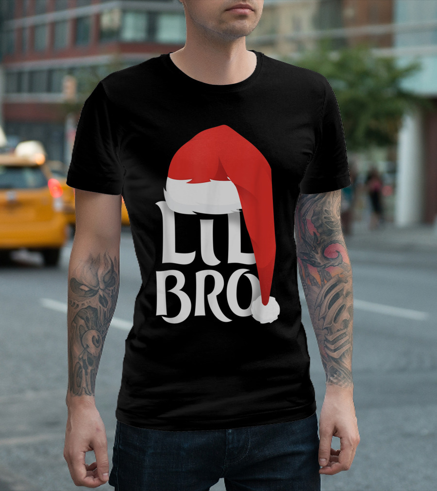 Lil Bro Santa Hat Holiday Fun T-Shirt