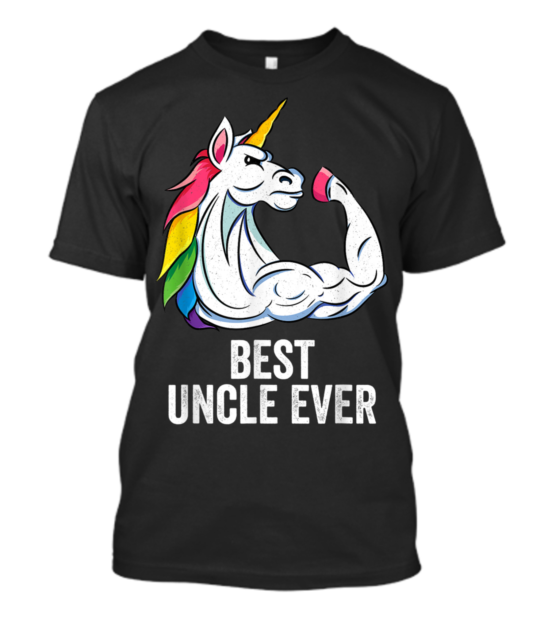 Mens Cute Unicorn Best Uncle Ever Fun T-Shirt