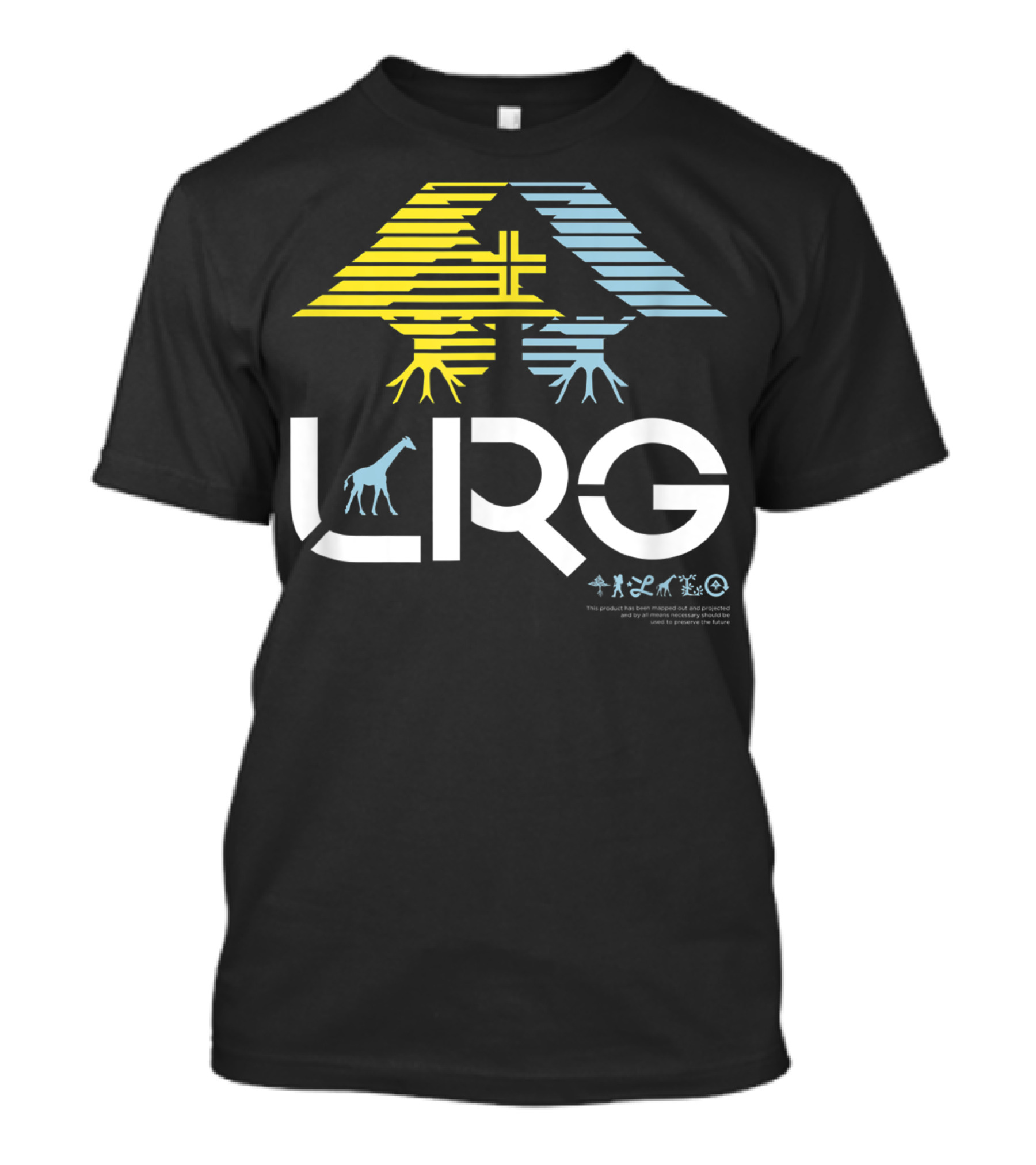 LRG Mens Illusion Tree Symbol With Giraffe And Wildlife Icons T-Shirt