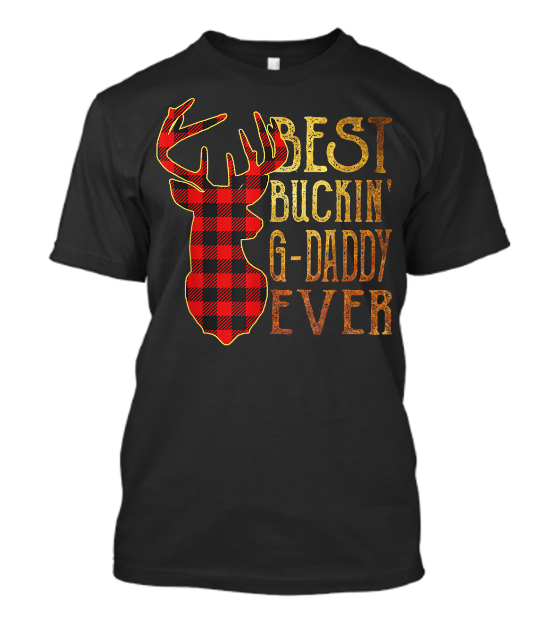 Best Buckin' G-Daddy Ever Reindeer Buffalo Plaid T-Shirt