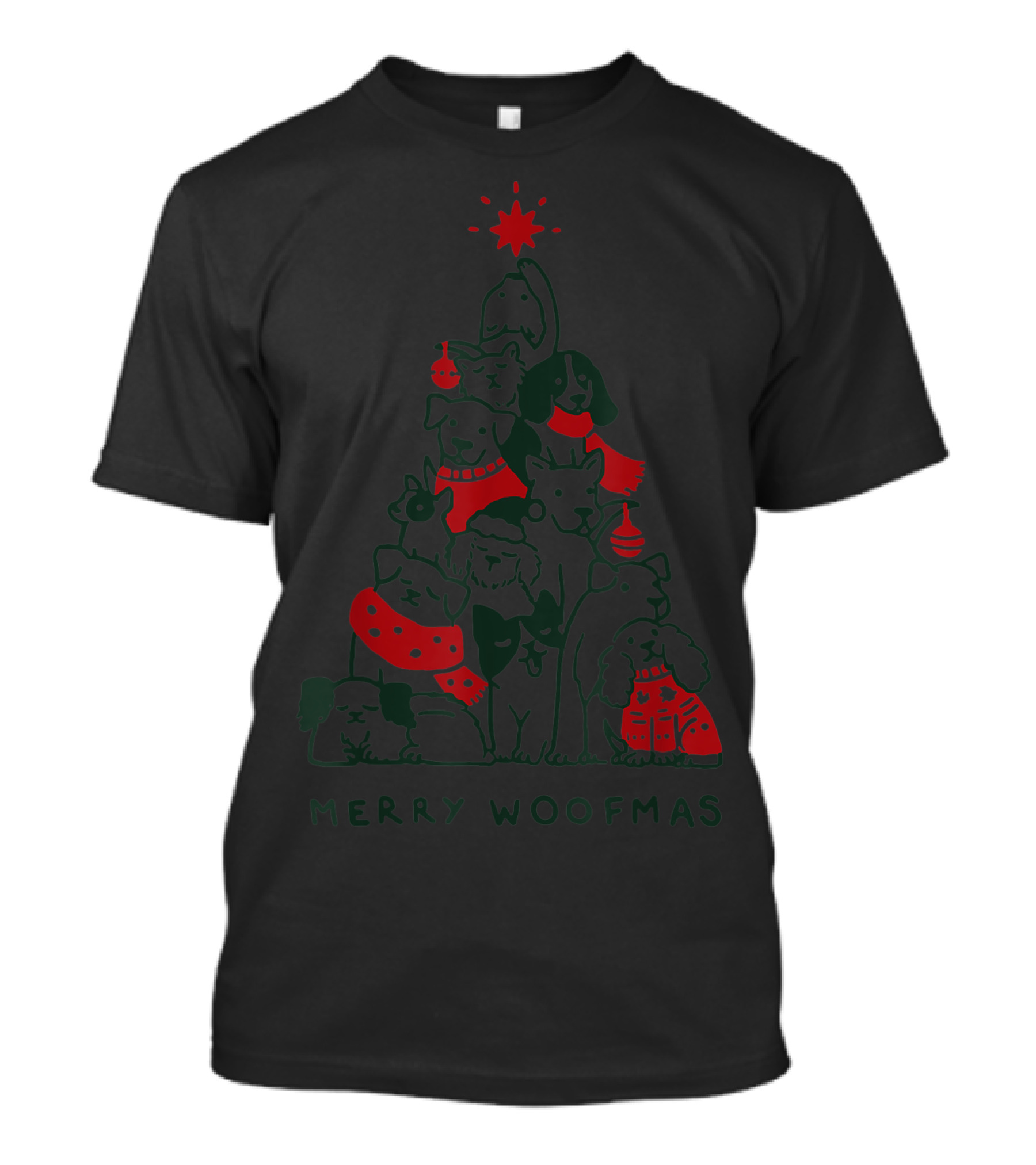 Merry Woofmas Merry Woofmas Christmas Tree T-Shirt