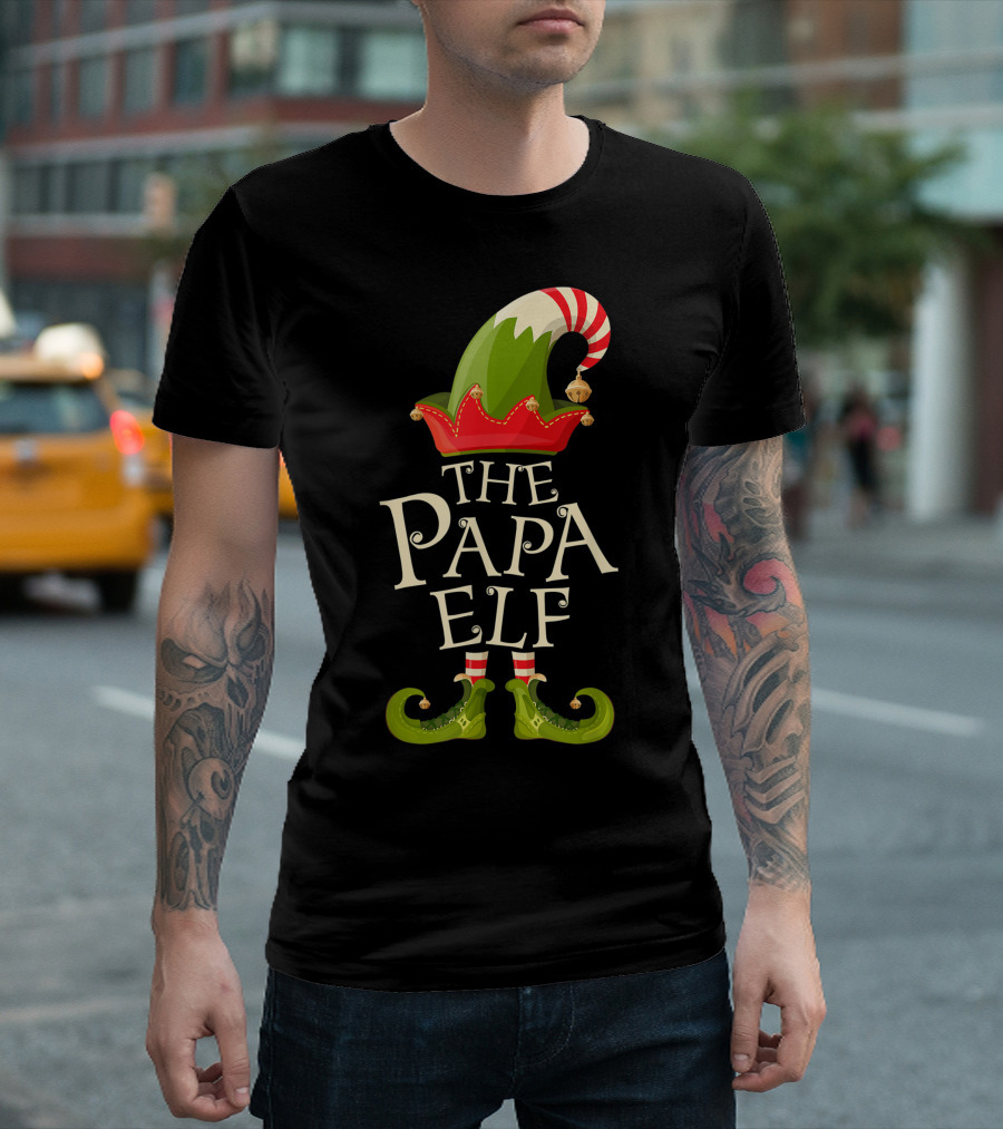 The Papa Elf Family Matching Group Holiday T-Shirt