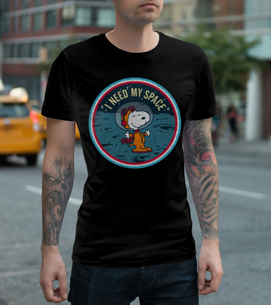 Peanuts Snoopy I Need My Space Lunar Astronaut T-Shirt