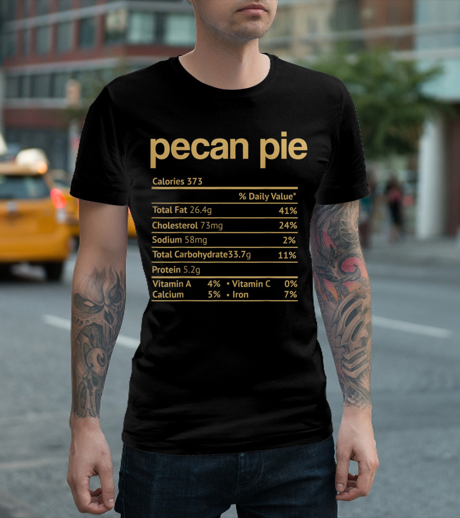 Pecan Pie Calories Nutritional Information Chart T-Shirt