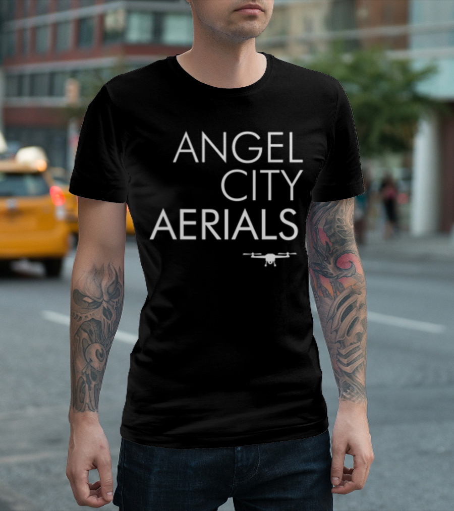 Angel City Aerials Drone Vision Innovation Urban High Back T-Shirt