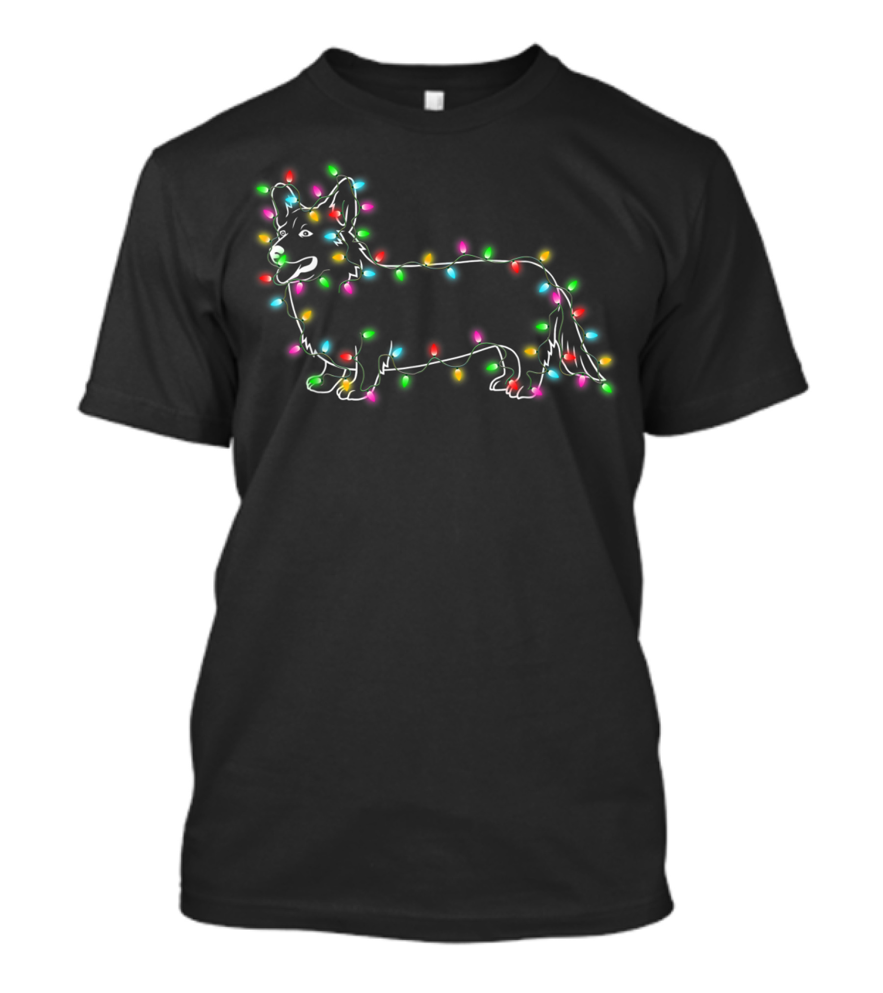 Corgi Dogs In Christmas Lights T-Shirt