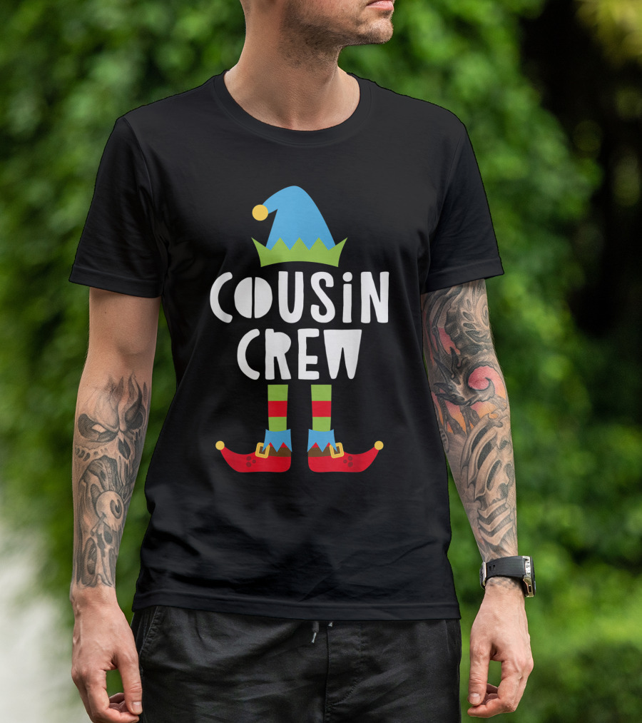 Cousin Crew Matching Elf Hat And Shoes T-Shirt