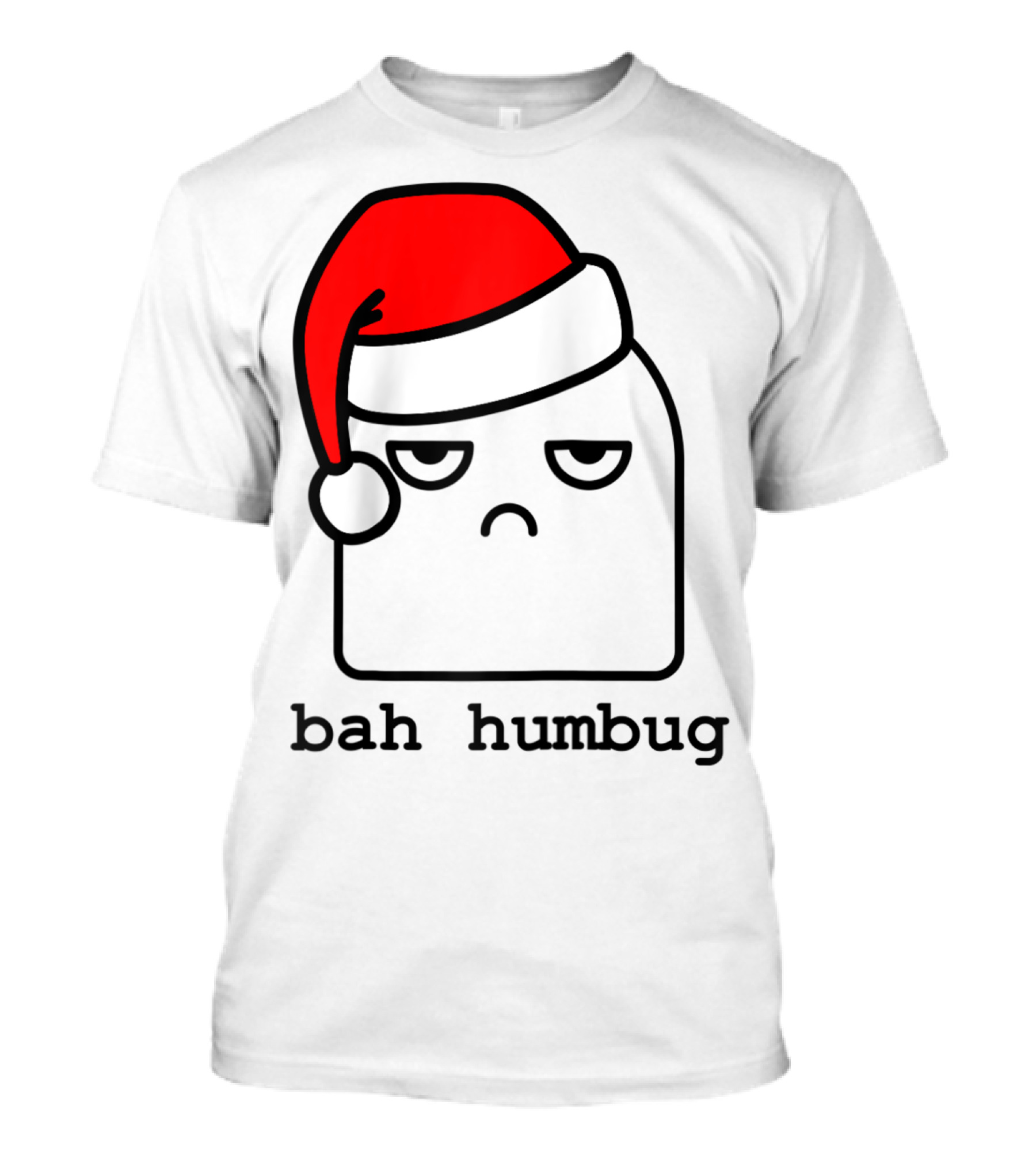 Bah Humbug Grumpy Santa With Cute Expressions T-Shirt