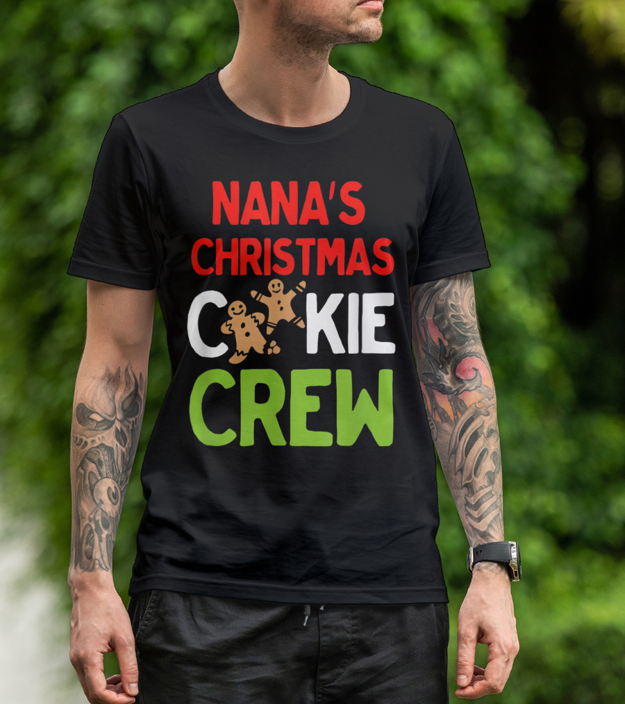Nana's Christmas Cookie Crew Gingerbread Holiday T-Shirt