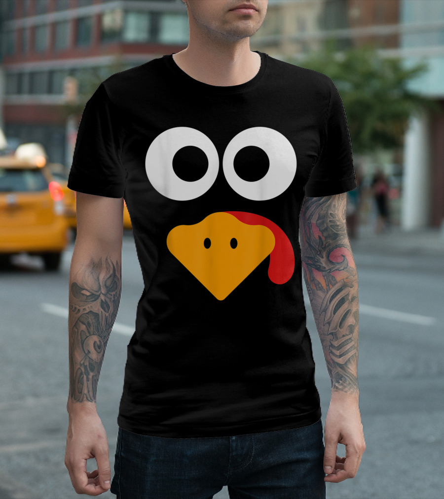 Cute Turkey Face Thanksgiving Humor T-Shirt